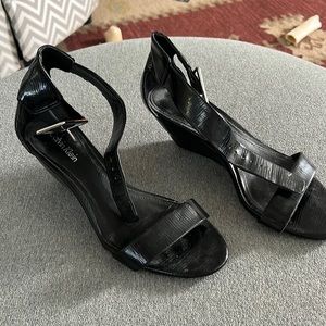 Calvin Klein low wedge t-strap heel